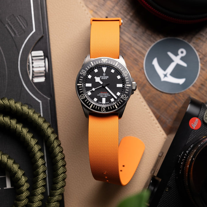 Single - Pass FKM Rubber Strap - Buoy Orange - Anchor Strap Co.