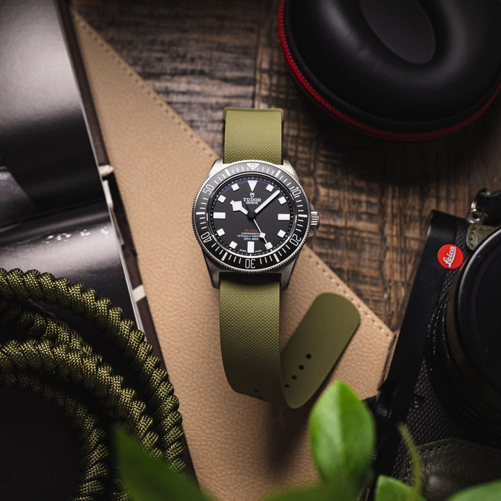 Single - Pass FKM Rubber Strap - Sea Moss Green - Anchor Strap Co.