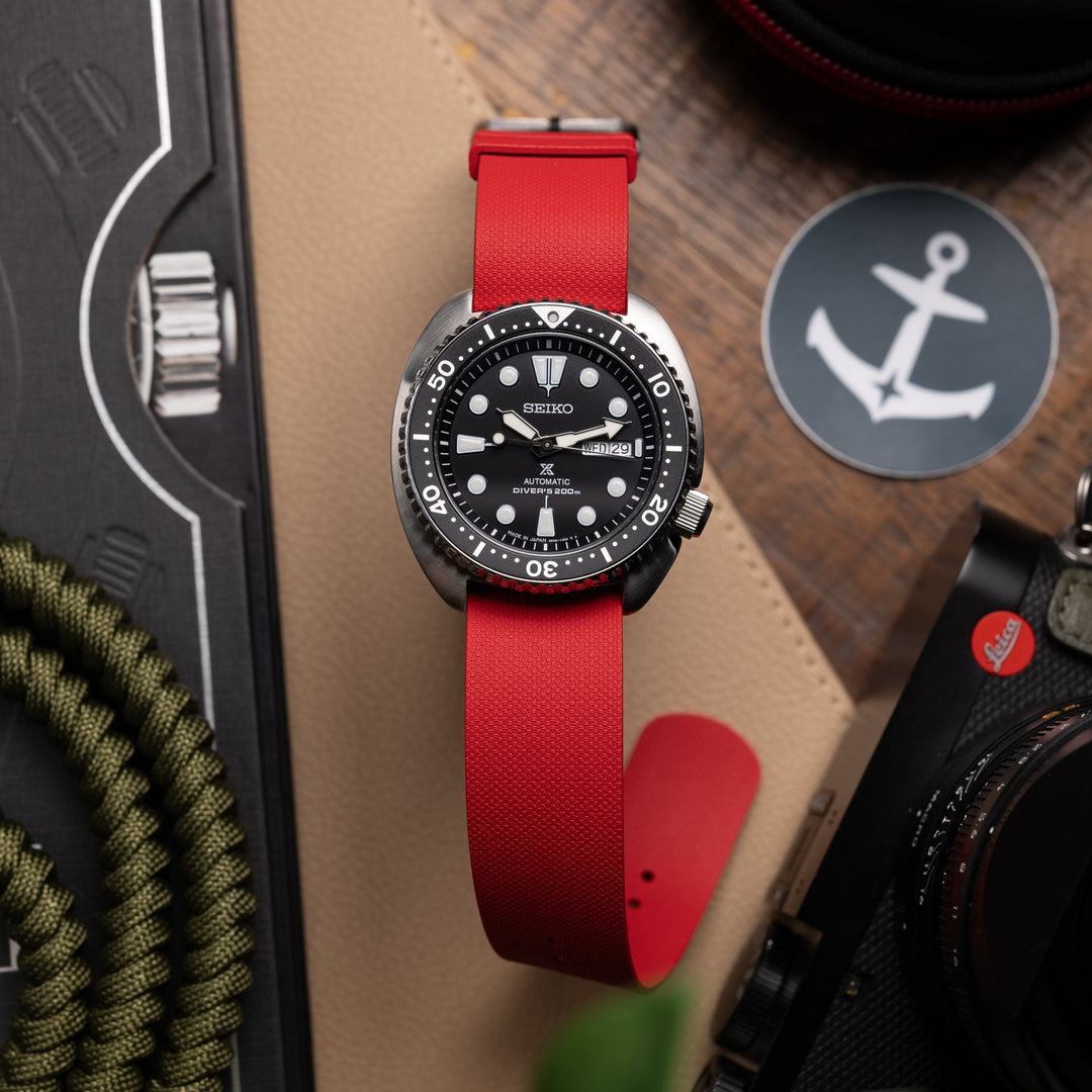 Single - Pass FKM Rubber Strap - Signal Red - Anchor Strap Co.