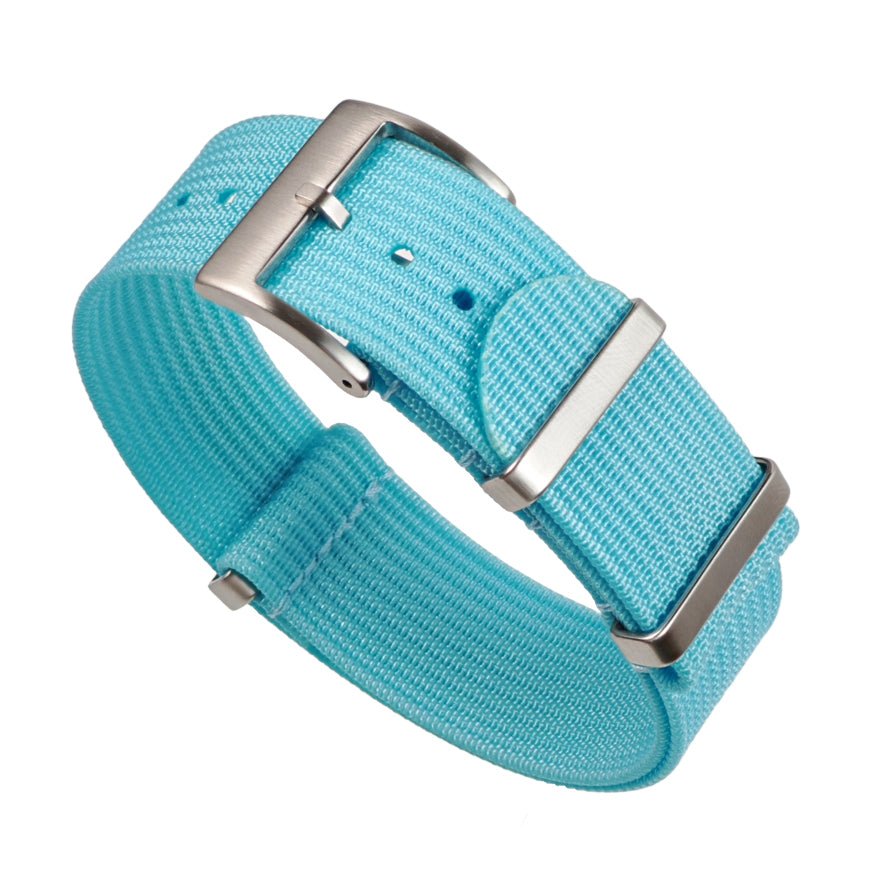 Sky Blue Ribbed Nylon Strap - Anchor Strap Co.