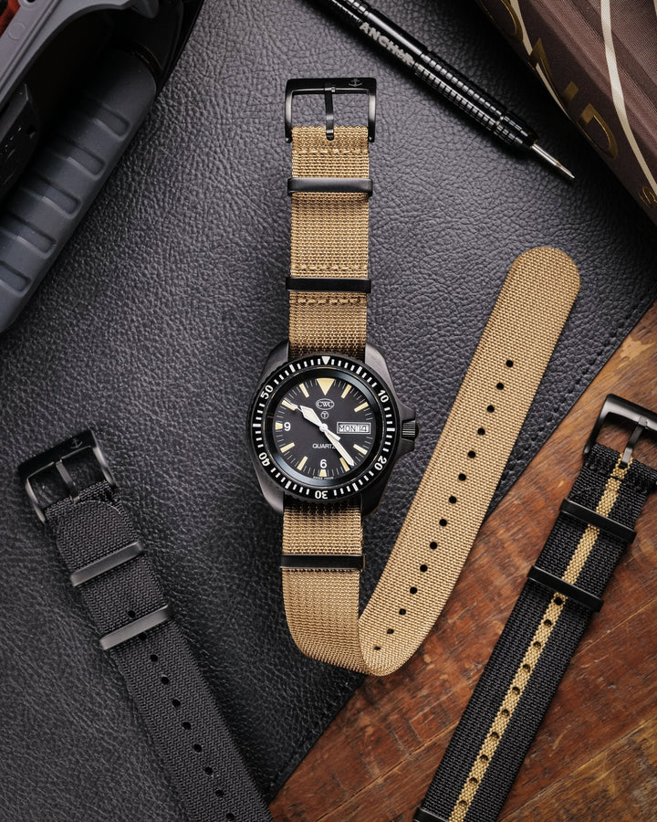 Tan Ribbed Nylon Strap - Anchor Strap Co.