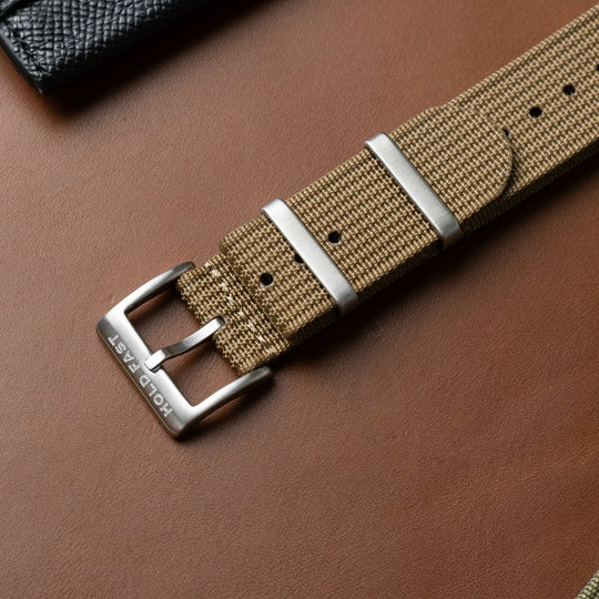 Tan Ribbed Nylon Strap - Anchor Strap Co.