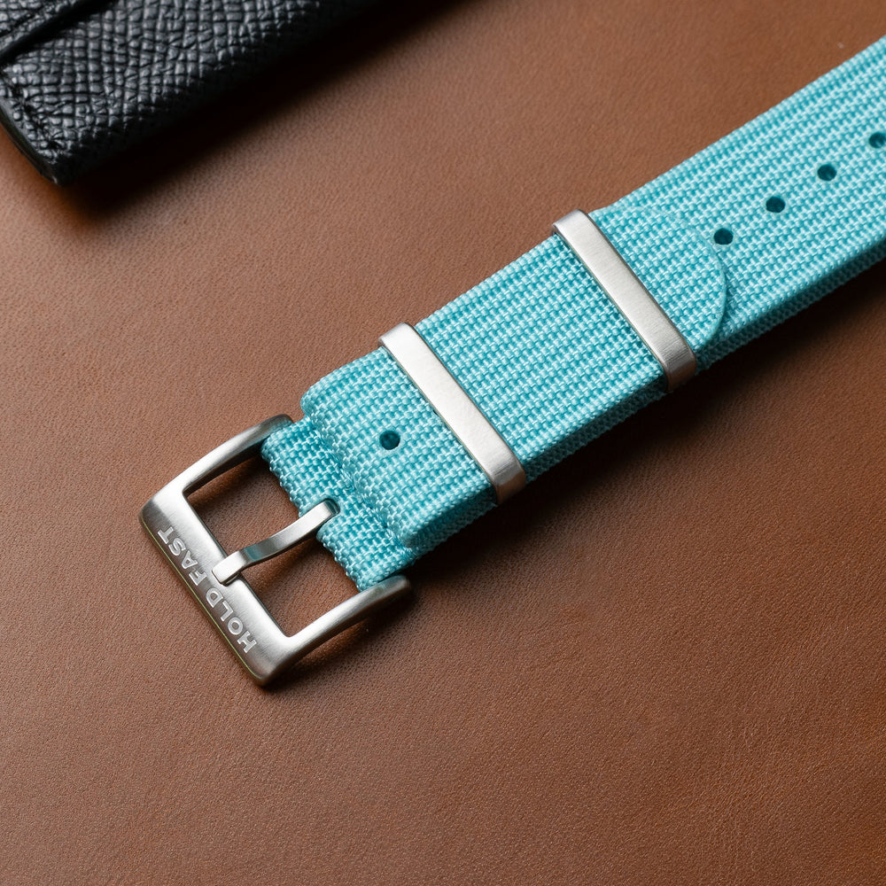 Teal Blue Ribbed Nylon Strap - Anchor Strap Co.